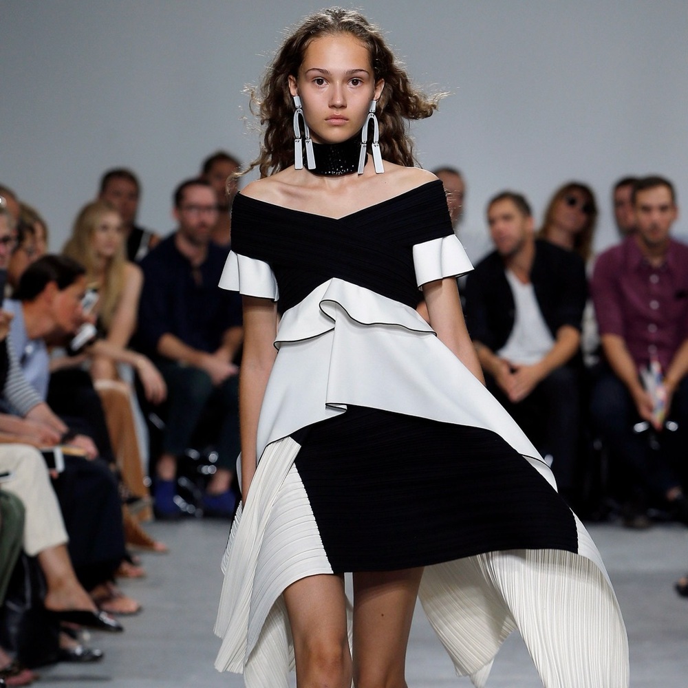 Proenza Schouler Black & White Asymmetrical Top 2017 Runway